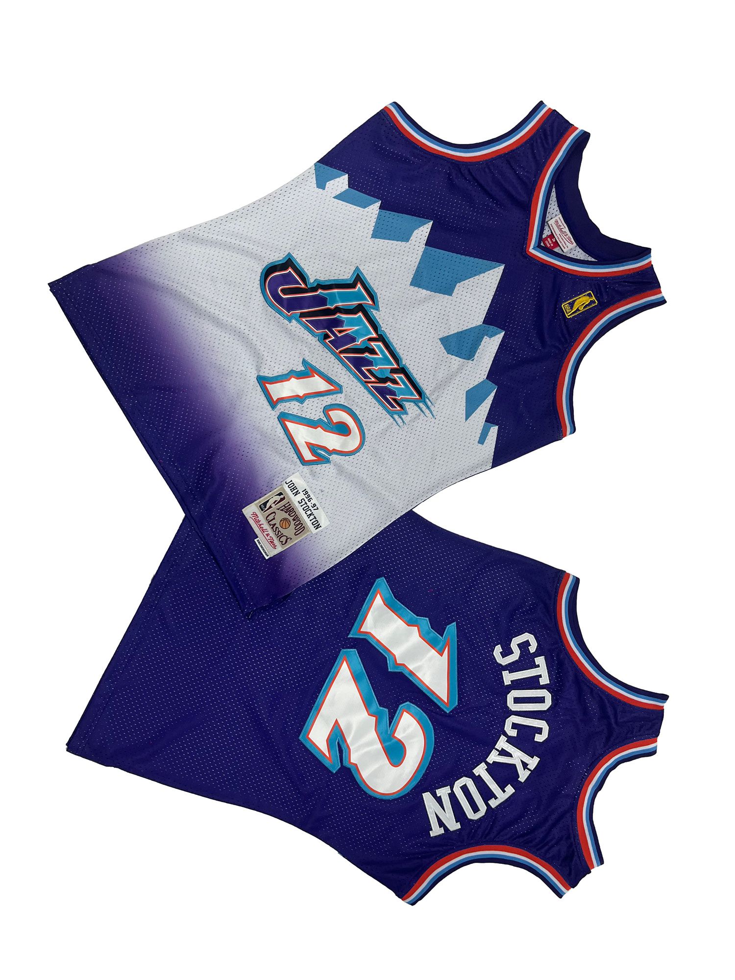 Men Utah Jazz #12 Stockton Purple Throwback NBA Jersey